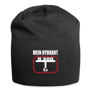 Lustiges Feuerwehr Hydrant - Jersey-Beanie - Schwarz - Vorne