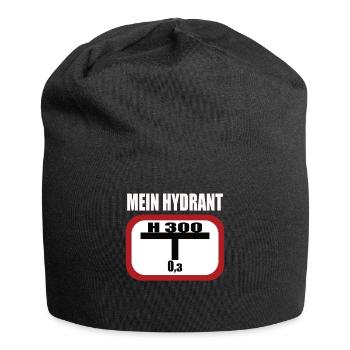 Lustiges Feuerwehr Hydrant - Jersey-Beanie - Schwarz - Vorne