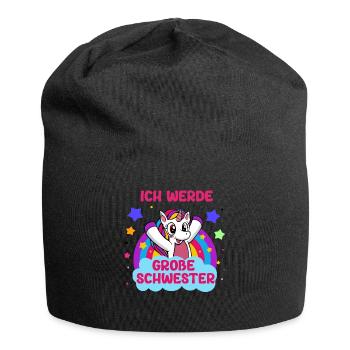 Einhorn Mädchen Tochter Ich Werde Große Schwester - Jersey-Beanie - Schwarz - Vorne