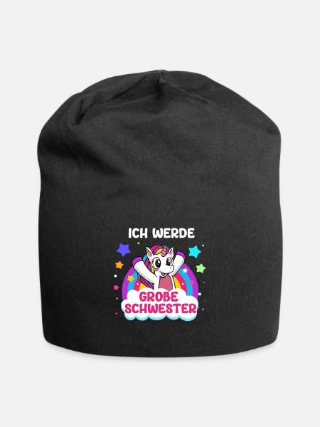 Einzelkind Tochter Ich Werde Große Schwester - Jersey-Beanie - Schwarz