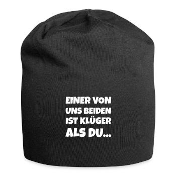 einer von uns sarkastische sprüche humor geschenk - Jersey-Beanie - Schwarz - Vorne