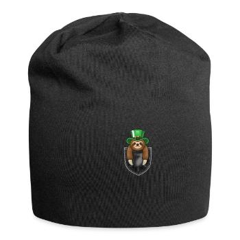 Drôle de paresseux Cadeau de fête de la Saint-Patrick - Bonnet en jersey - noir - Devant