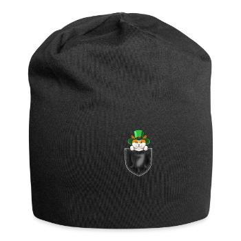 Funny Cats Cadeau de fête de la Saint-Patrick - Bonnet en jersey - noir - Devant