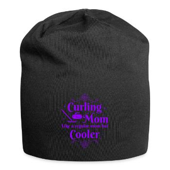 Curling Mom like a regular Mom but cooler - Jersey-Beanie - Schwarz - Vorne