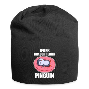 Pinguin Pinguine - Jersey-Beanie - Schwarz - Vorne