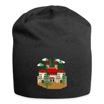 Märchen Schloss König Festung Burg Ritter - Jersey-Beanie - Schwarz - Vorne