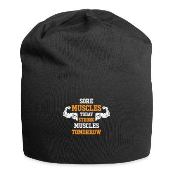 Sore Muscles Fitness Bodybuilding Weightlifter Gym - Jersey Beanie - black - Front