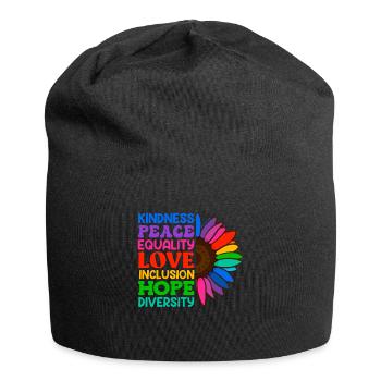 Inclusion Acceptation Gentillesse Solidarité - Bonnet en jersey - noir - Devant
