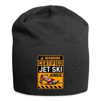Jet Skiing Warning Certified Jet Ski Junkie Skis - Jersey Beanie - black - Front