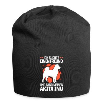 Akita Inu gefunden japanischer Akita Inu - Jersey-Beanie - Schwarz - Vorne