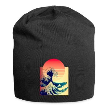 la grosse vague au large de Kanagawa - Bonnet en jersey - noir - Devant