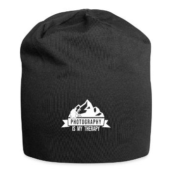 PHOTOGRAPHY IS MY THERAPY - Photographer Mountains Nature - Jersey Beanie - black - Front