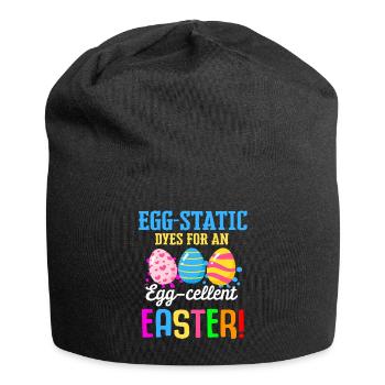 Easter Colorful Egg Dye Rabbit Egg Hunt - Jersey Beanie - black - Front