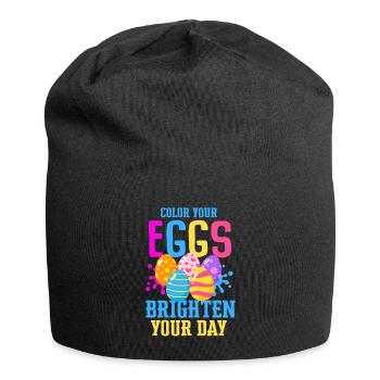 Easter Colorful Egg Dye Rabbit Egg Hunt - Jersey Beanie - black - Front