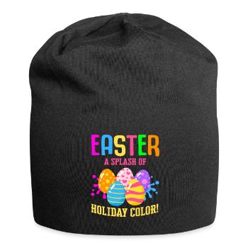 Easter Colorful Egg Dye Rabbit Egg Hunt - Jersey Beanie - black - Front