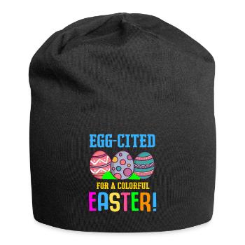 Easter Colorful Egg Dye Rabbit Egg Hunt - Jersey Beanie - black - Front