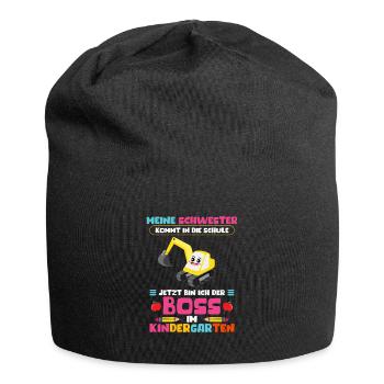 Ma sœur vient à l’école Maintenant je suis la patronne - Bonnet en jersey - noir - Devant