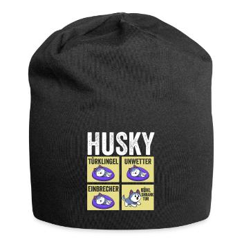 Dog Husky - Jersey Beanie - black - Front