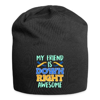 Down Syndrom Freund ist Down Right Awesome - Jersey-Beanie - Schwarz - Vorne