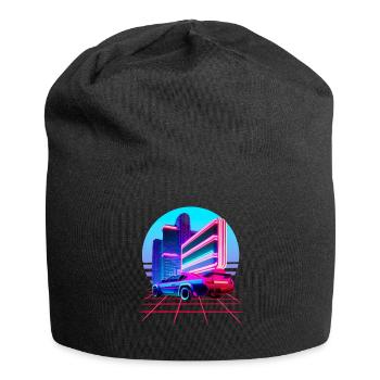 Retro Wave 80s Skyline Electro-Wave Vaporwave - Jersey-Beanie - Schwarz - Vorne