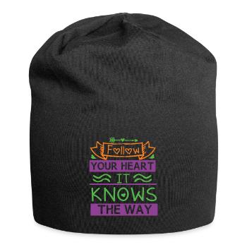 FOLGE DEINEM HERZEN ES KENNT DEN WEG - Jersey-Beanie - Schwarz - Vorne