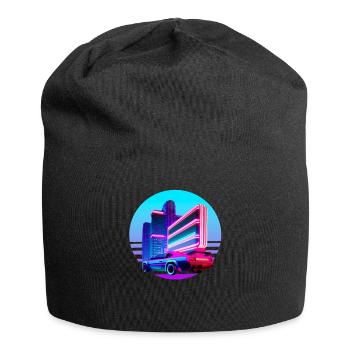 Retro Wave 80s Vaporwave Sunset - Jersey Beanie - black - Front