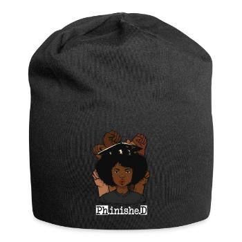 PhD-Abschlusskunst für Afro-Doktortitel - Jersey-Beanie - Schwarz - Vorne