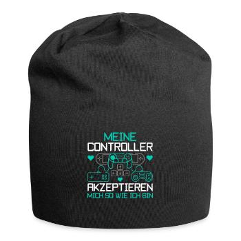 Meine Controller akzeptieren mich Gamer Spruch - Jersey-Beanie - Schwarz - Vorne