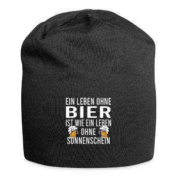 Vatertag Himmelfahrt Bier Nachbar Nachbarn Saufen - Jersey-Beanie - Schwarz - Vorne