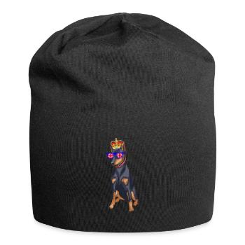 Doberman Queen Elizabeth II Britische Krone - Jersey-Beanie - Schwarz - Vorne