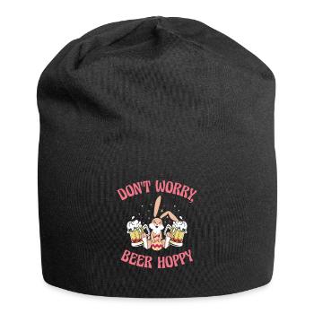 Lapins de Pâques Buveurs de bière Lapins de vacances - Bonnet en jersey - noir - Devant