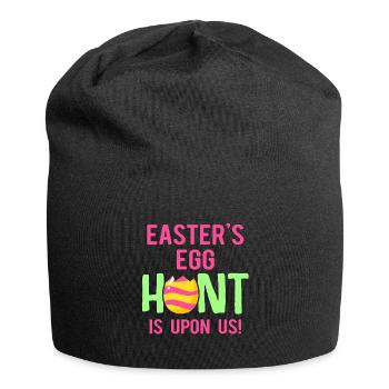 Easter Rabbit Easter Flowers Eggs - Jersey Beanie - black - Front