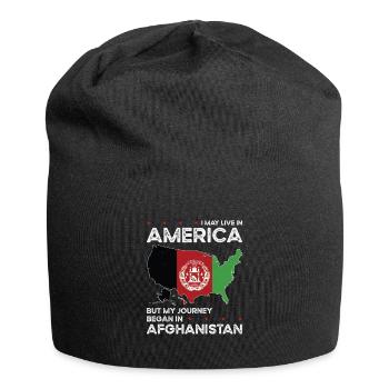 Geboren in Afghanistan Afghanistan Amerikaner USA - Jersey-Beanie - Schwarz - Vorne