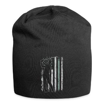 Golf Retro USA Flag Golfer 4th of July Golf - Jersey Beanie - black - Front