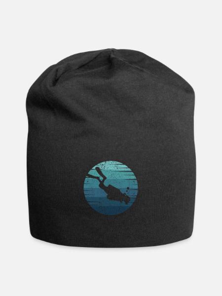 Taucherflossen Taucherbrille Tauchermaske Taucher - Jersey-Beanie - Schwarz