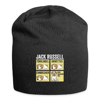 Hund Jack Russell - Jersey-Beanie - Schwarz - Vorne