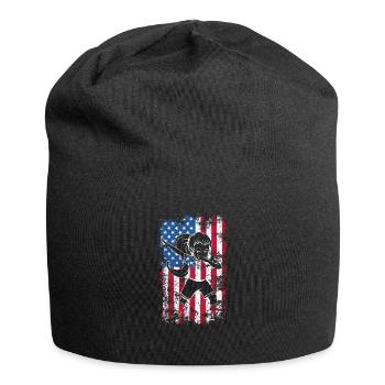 Dabbing Soccer Girl USA Girls July 4 America - Jersey Beanie - black - Front