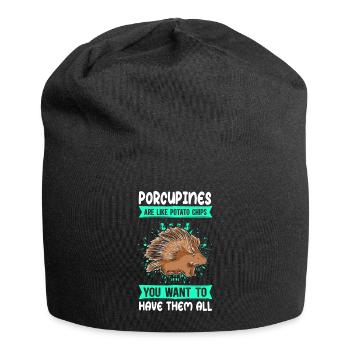 Porcs-épics Cadeau de porc-épic - Bonnet en jersey - noir - Devant