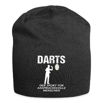 Darts Dartspieler Spruch Lustig Dartspiel Geschenk - Jersey-Beanie - Anthrazit - Vorne