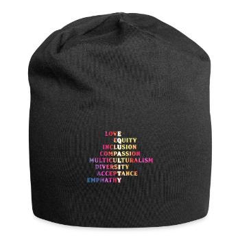 Inclusion, acceptation, handicap, solidarité - Bonnet en jersey - noir - Devant