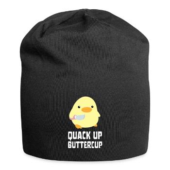 Quack Up Buttercup Duck with knife Ente mit Messer - Jersey Beanie - black - Front