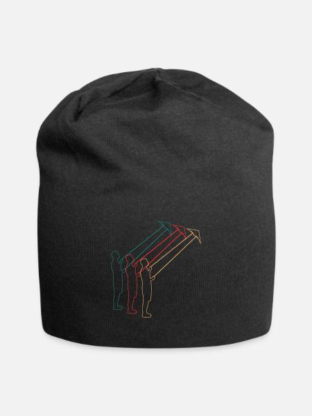 Drachenfliegen Drachensteigen Retro Geschenk - Jersey-Beanie - Schwarz
