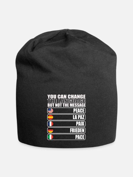 Frieden in der Welt - Jersey-Beanie - Schwarz