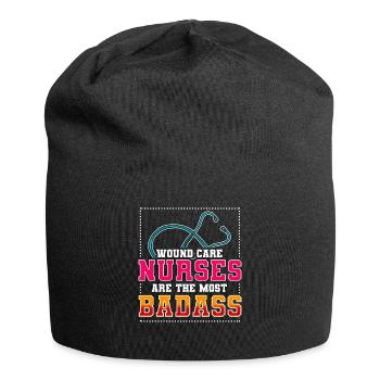 Wound Care Nurses are the most badass - Jersey Beanie - black - Front