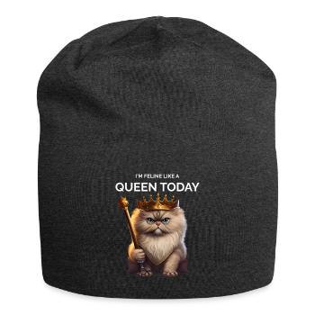 Katzenkönigin Persische Katzenkönigin - Jersey-Beanie - Anthrazit - Vorne