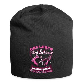 Friseurin Hairstylistin Das Leben wird schöner - Jersey-Beanie - Schwarz - Vorne