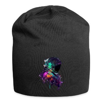 Outer Space Drippin Paint Art Fun Spaceman - Jersey-Beanie - Schwarz - Vorne