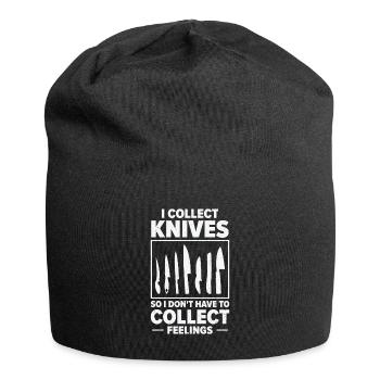 Messersammler Messer Sammeln - Jersey-Beanie - Schwarz - Vorne