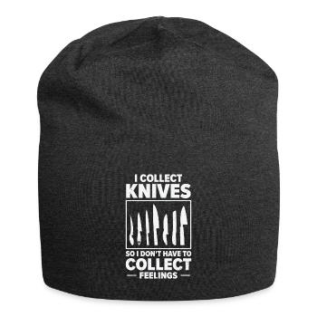Messersammler Messer Sammeln - Jersey-Beanie - Anthrazit - Vorne