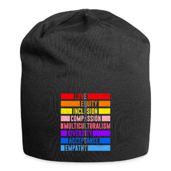 Inclusion Égalité Bienveillance Acceptation - Bonnet en jersey - noir - Devant